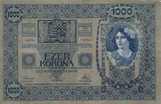 1000 Kronen ND auf 1902